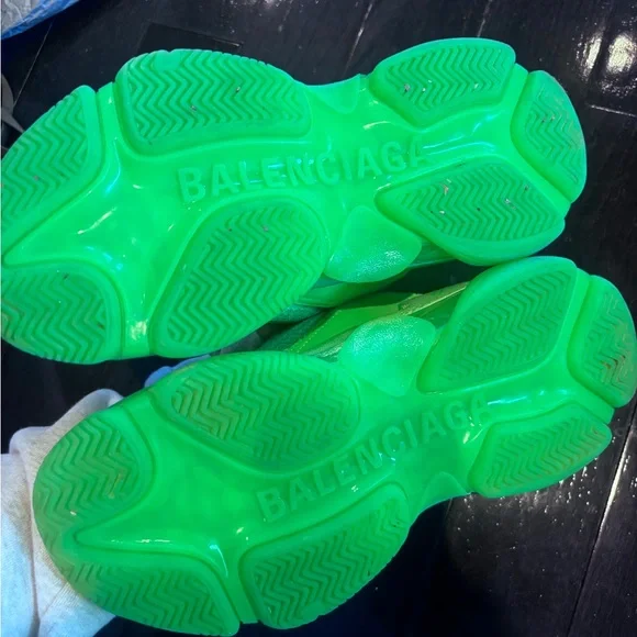 Balenciaga Triple S EU 37 Green Chunky Sneakers - Picture 6 of 9